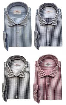 Langarmhemd Herren Hemd Slim fit Kariert