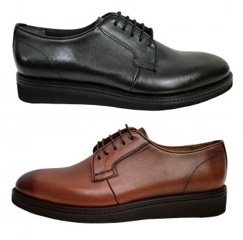 Keilabsatz Herren Lederschuhe Bequeme Schnürschuhe