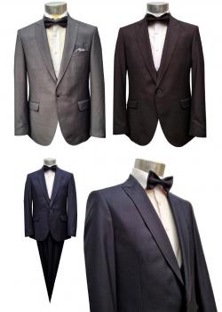 Regular Fit Herren Anzug mit Weste Kurzgröße