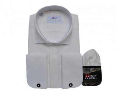 Kläppchenkragen Hemd mit Manschettenknöpfe Slim Fit