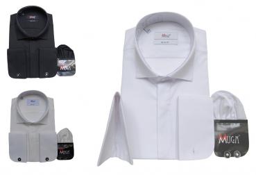 Kläppchenkragen Hemd mit Manschettenknöpfe Slim Fit