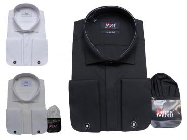 Kläppchenkragen Hemd mit Manschettenknöpfe Slim Fit