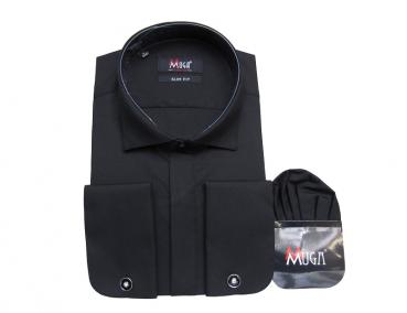 Kläppchenkragen Hemd mit Manschettenknöpfe Slim Fit