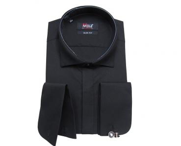 Kläppchenkragen Hemd mit Manschettenknöpfe Slim Fit