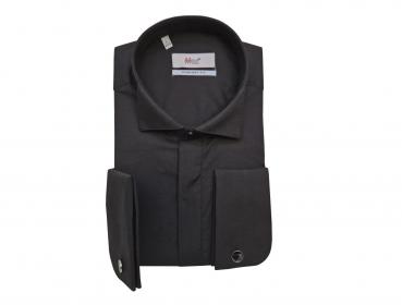 Kläppchenkragen Hemd mit Manschettenknöpfe Comfort Fit