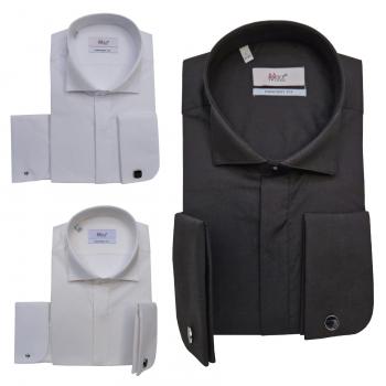 Kläppchenkragen Hemd mit Manschettenknöpfe Comfort Fit
