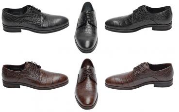 Kroko Optik Herrenschuhe Echtleder