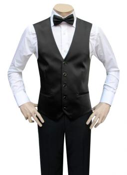 Slim Fit Herren Hochzeitsweste mit Schwarze Fliege