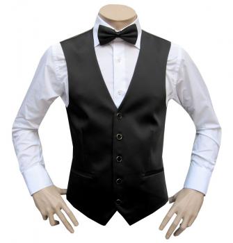 Slim Fit Herren Hochzeitsweste mit Schwarze Fliege