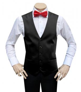 Herren Hochzeit Weste Slim Fit mit Rote Fliege