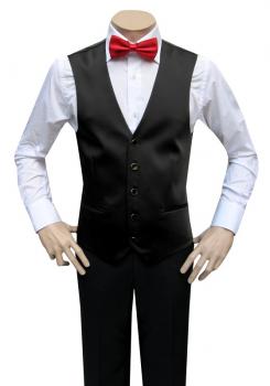 Herren Hochzeit Weste Slim Fit mit Rote Fliege