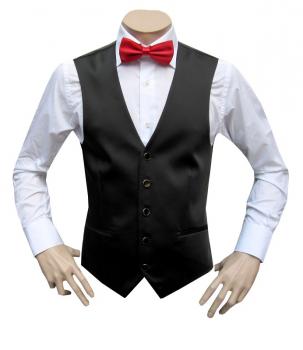 Herren Hochzeit Weste Slim Fit mit Rote Fliege