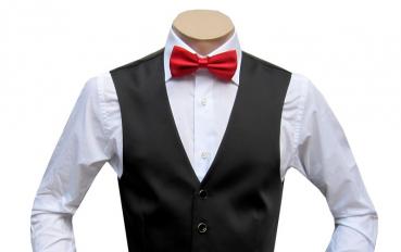 Herren Hochzeit Weste Slim Fit mit Rote Fliege