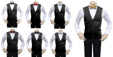 Slim Fit Herren Hochzeitsweste mit Schwarze Fliege