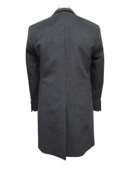 Herren Wool Mantel Struktur Anthrazit