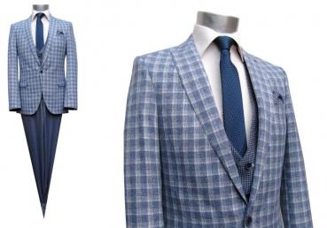Glencheck Herren Anzug Slim Fit Karomuster