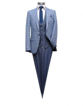Glencheck Herren Anzug Slim Fit Karomuster