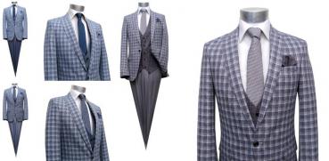 Glencheck Herren Anzug Slim Fit Karomuster