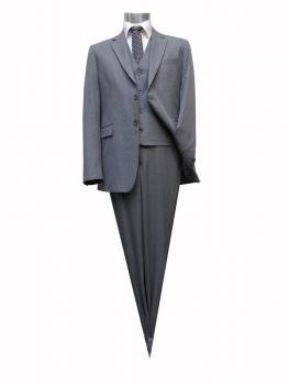 Herren Anzug 3-Teilig 120s Grau