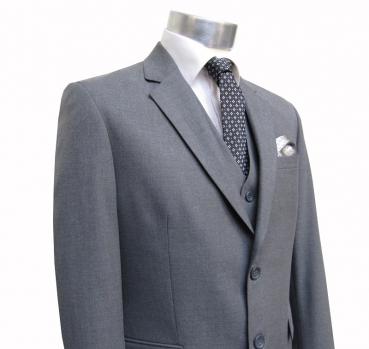 Herren Anzug 3-Teilig 120s Grau