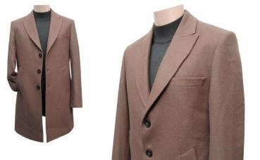 Herren Mantel Camel Braun