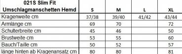 Umschlagmanschetten Hemd Slim-fit extra lange Arme