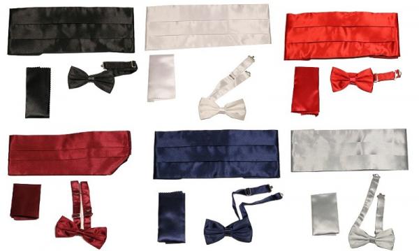Kummerbund mit Fliege und Einstecktuch Herren
