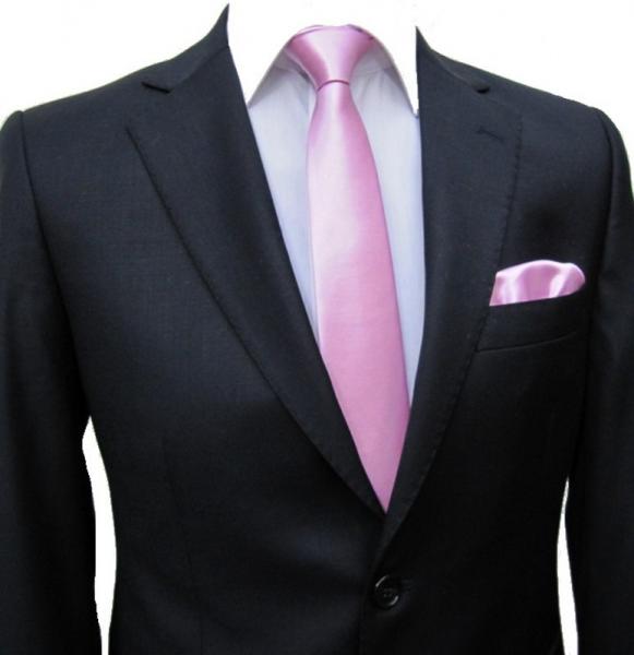 Schmale Krawatten Slim 6 cm mit Einstecktuch
