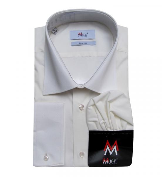 Slim-fit Herren Hemd Langarm mit Einstecktuch
