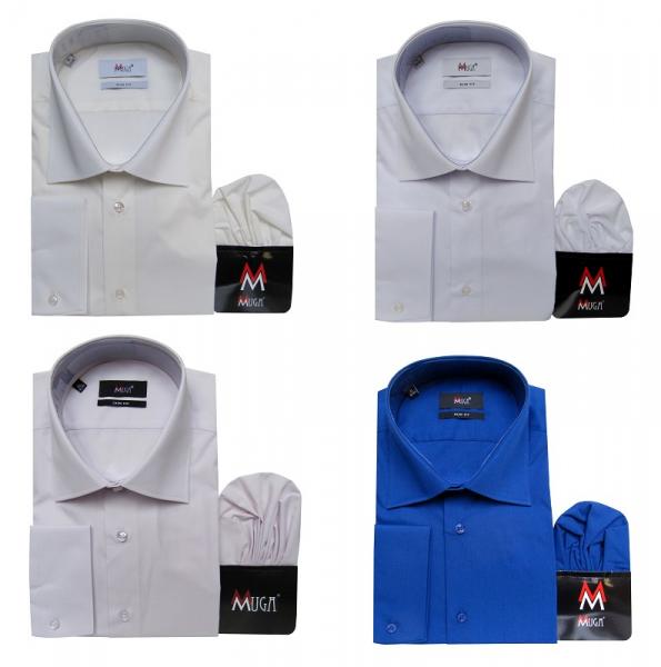 Slim-fit Herren Hemd Langarm mit Einstecktuch