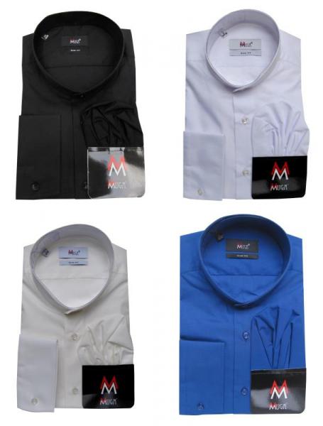 Stehkragen Mao Herren Hemd Langarm Slim-fit