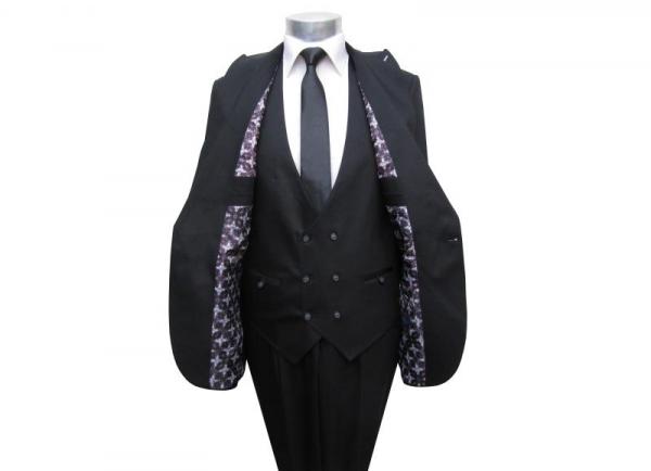 Slim Fit Herren Anzugweste 2-reihige Knopfleiste