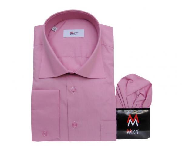 Herren Hemd Lang Arm mit Einstecktuch Klassisch