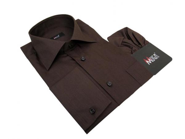 Herren Hemd Lang Arm mit Einstecktuch Klassisch