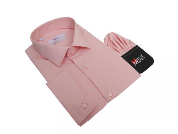 Slim Fit Herrenhemd mit Einstecktuch Langarm