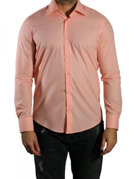 Herren Slim-fit Hemd mit Einstecktuch Langarm