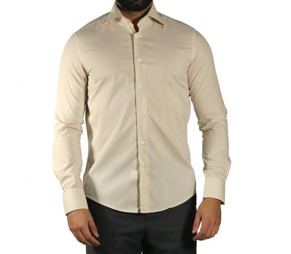 Herren Slim-fit Hemd mit Einstecktuch Langarm