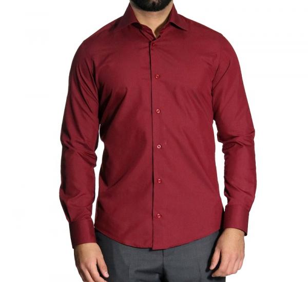 Herren Slim-fit Hemd mit Einstecktuch Langarm