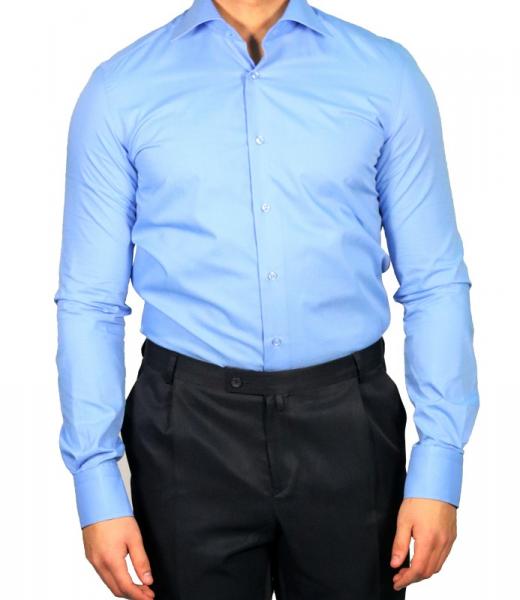 Herren Slim-fit Hemd mit Einstecktuch Langarm