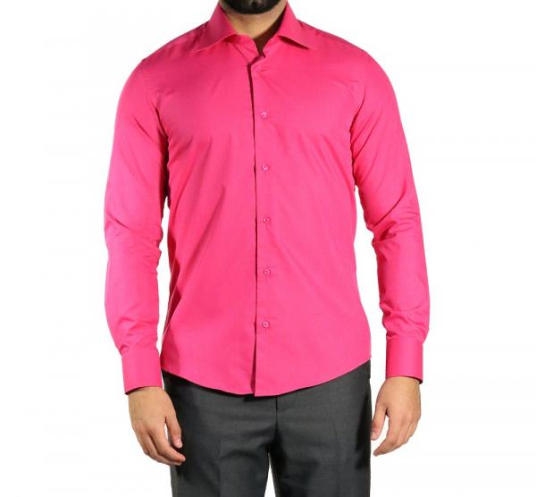 Herren Slim-fit Hemd mit Einstecktuch Langarm