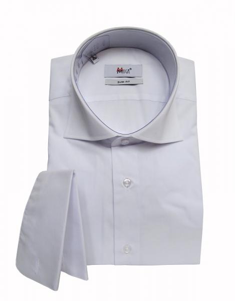 Haifischkragen Umschlagmanschetten Hemd Slim-fit