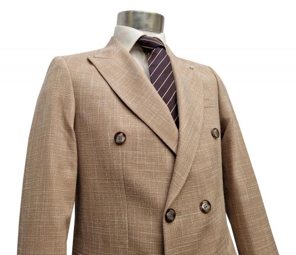 Vintage 2-Reiher Herren Anzug Slim Fit Hellbraun