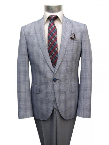 Karierte Anzug Slim-Fit Glencheck mit Weste