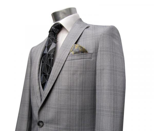 Karierte Anzug Slim-Fit Glencheck mit Weste