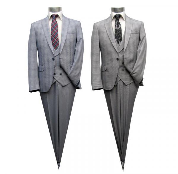 Karierte Anzug Slim-Fit Glencheck mit Weste