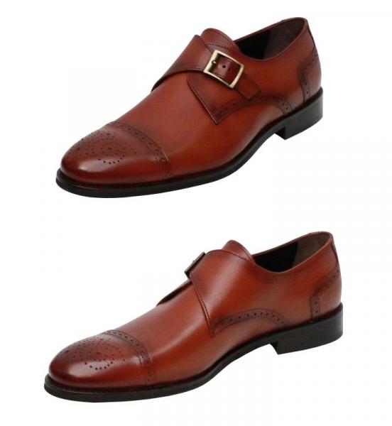 Herren Monk Strap Schnallenschuhe Leder