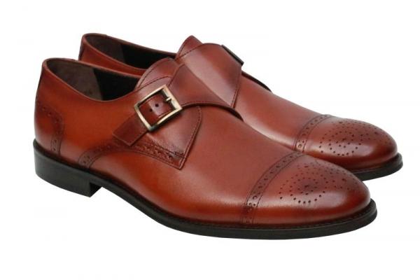 Herren Monk Strap Schnallenschuhe Leder