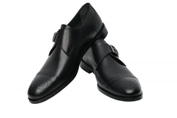 Herren Monk Strap Schnallenschuhe Leder