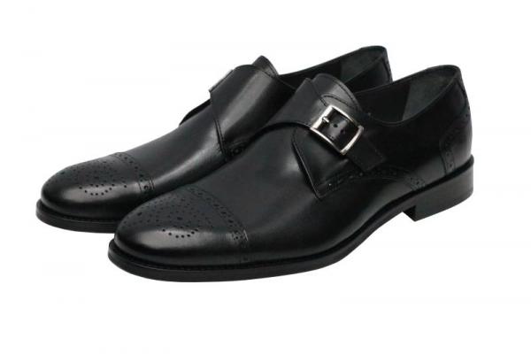 Herren Monk Strap Schnallenschuhe Leder