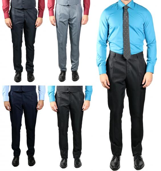 Herren Hose Anzughose mit Bundfalte